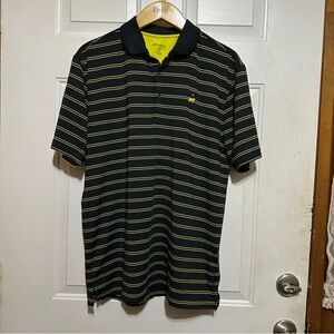 Masters Tech Short Sleeve Performance Golf Polo Shirt Men's Medium Black Augusta